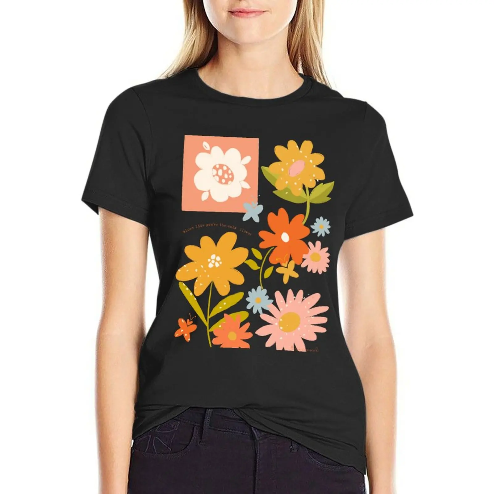 Modern Folk Art Flowers - Yellow, pink, coral, blue - Bloom quote T-shirt kawaii clothes Woman clothes
Modern Folk Art Flowers - Yellow, pink, coral, blue - Bloom quote T-shirt kawaii clothes Woman clothes