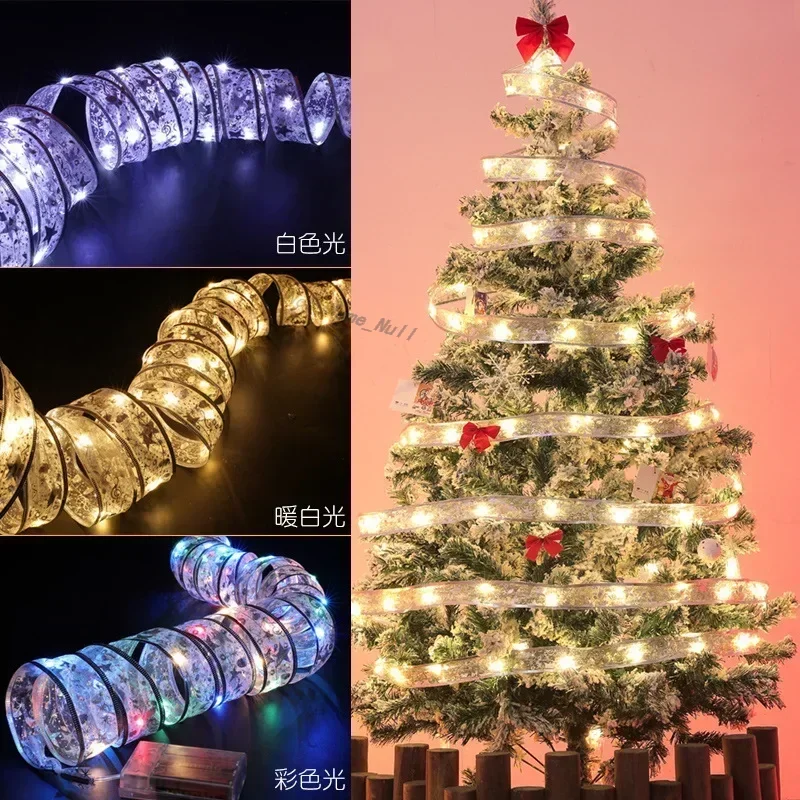 

Ribbon Fairy Light Christmas Decoration Christmas Tree Ornaments For Home 2022 Bows String Lights Navidad Natal New Year 2023