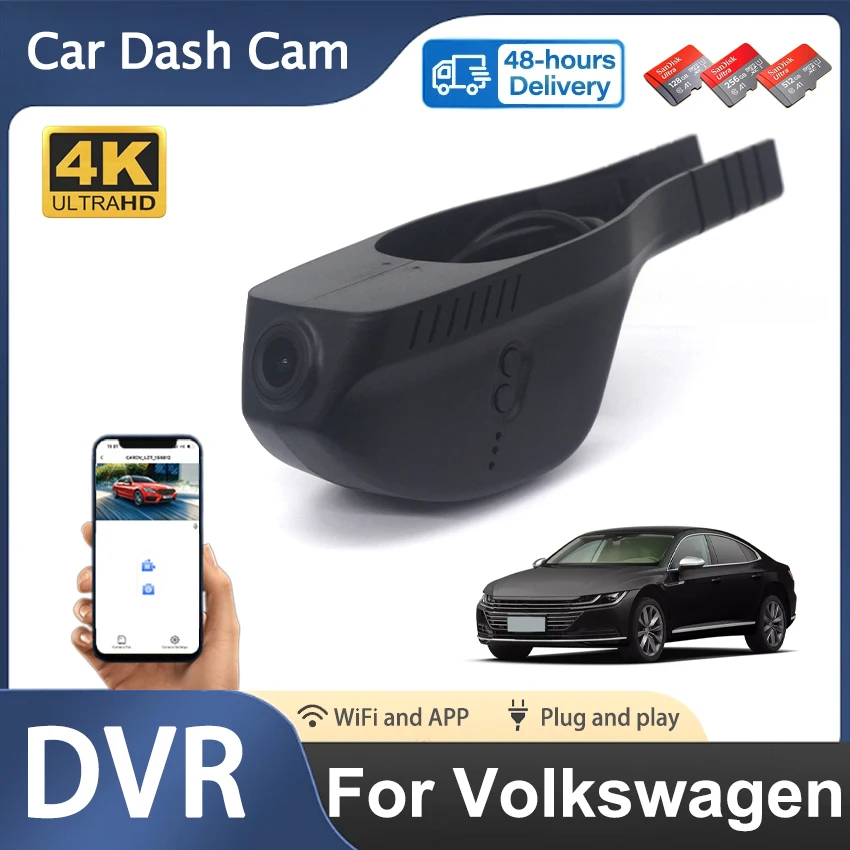 

4K WIFi Автомобильный видеорегистратор, видеорегистратор для VW Volkswagen Tiguan Tarek Atlas Polo Passat Touran Taigun Golf Arteon Sharan Skoda