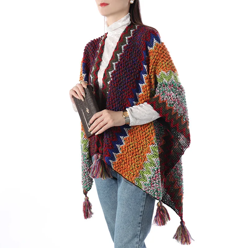 Women Winter NEW Ladies colorful Knitted Ladies Split Acrylic Cloak Warm Fashion Scarves & Wraps
Women Winter NEW Ladies colorful Knitted Ladies Split Acrylic Cloak Warm Fashion Scarves & Wraps
