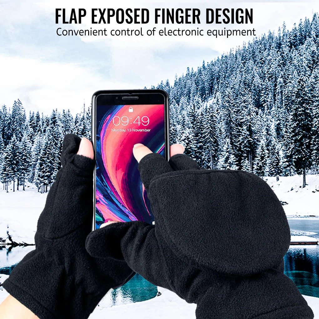 Winter Warm Half Gloves Fleece Elastic Wristband Man Women Mitten Cycling 
Winter Warm Half Gloves Fleece Elastic Wristband Man Women Mitten Cycling