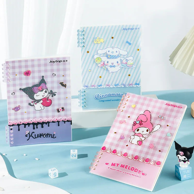Блокнот Sanrio Kuromi Cinnamoroll Mymelody, съемный блокнот из мягкого полипропилена с листьями, блокнот для студентов с мягким лицом A5 B5, дневник
Блокнот Sanrio Kuromi Cinnamoroll Mymelody, съемный блокнот из мягкого полипропилена с листьями, блокнот для студентов с мягким лицом A5 B5, дневник