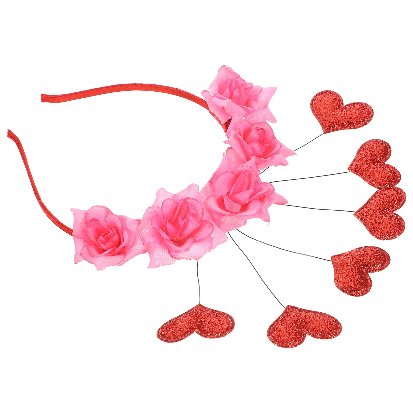 

Love Rose Valentines Day Heart Headband Heart Valentines Day Heart Headbands Party Headdress Headpiece Holiday for Adults