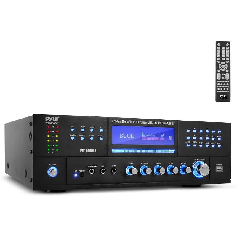 Pyle 4-Channel Wireless Bluetooth Power Amplifier - 1000W Stereo Speaker Audio Receiver w/ FM Radio,Front Loading CD DVD Player
Pyle 4-Channel Wireless Bluetooth Power Amplifier - 1000W Stereo Speaker Audio Receiver w/ FM Radio,Front Loading CD DVD Player