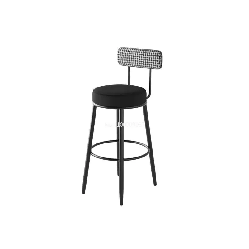 

Nordic home dining room living room bar stool high foot casual backrest bar chair cafe high chair bar stools for kitchen