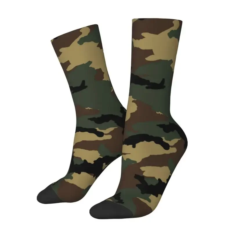 

Original Woodland Camo Men Women Crew Socks Unisex Funny Military Army Camouflage Spring Summer Autumn Winter Dress Socks