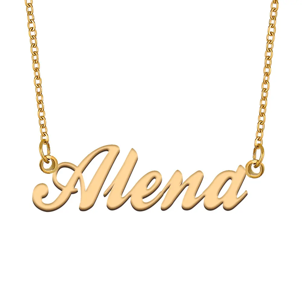 

Ожерелье с именем Alena для женщин, ювелирные изделия из нержавеющей стали с золотым покрытием, женское колье, подарок матери, девушке