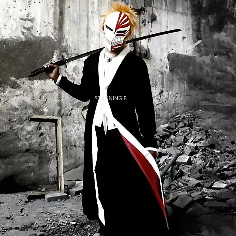 Аниме, косплей, костюмы Bleach Ichigo Kurosaki, полые костюмы на Хэллоуин, маска, топы и брюки, одежда для ролевых игр униформа
Аниме, косплей, костюмы Bleach Ichigo Kurosaki, полые костюмы на Хэллоуин, маска, топы и брюки, одежда для ролевых игр униформа