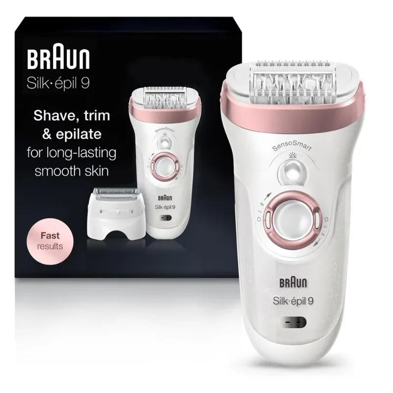 

Эпилятор Braun Silk-epil 9 9-720, устройство для удаления волос, эпилятор для женщин, для влажной и сухой уборки, Женская бритва и триммер, беспроводной