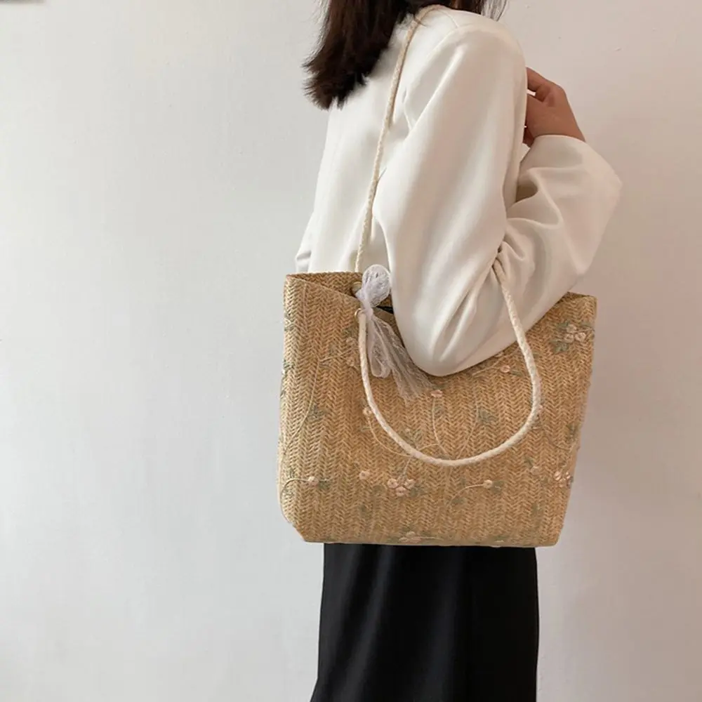 Woven Beach Tote - Large Straw Shoulder Bag with Magnetic Closure 10 Sbac2d2e35ebd43829b9849d72b2546e9n