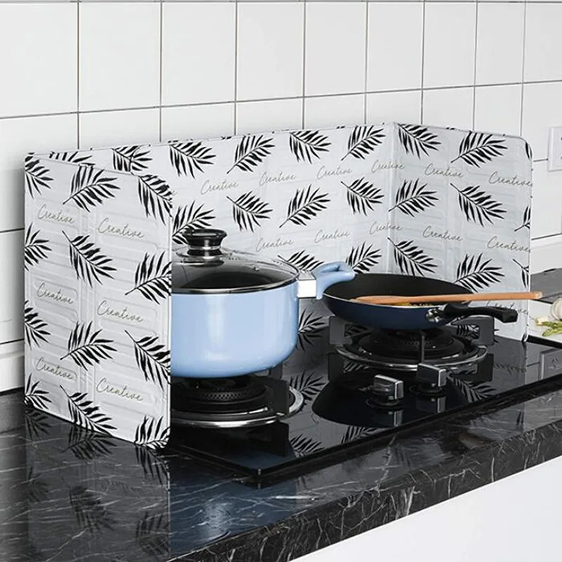 

Складная Алюминиевая перегородка для кухонной газовой плиты, портативная сковорода, защита от разбрызгивания масла, бытовые кухонные аксессуары