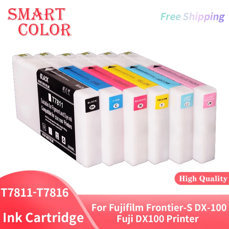 

T7811-T7816 Compatible Ink Cartridge With Dye Ink For Fujifilm Frontier-S DX-100 Fuji DX100 Printer 200ML/PC 6 colors available