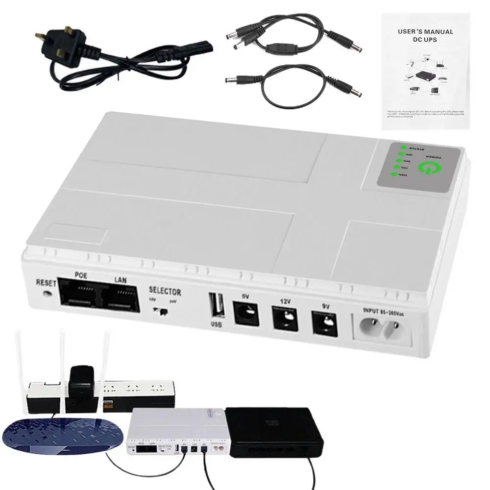 Generic 10400mAh Uninterruptible Power Supply UPS Backup Power Supply