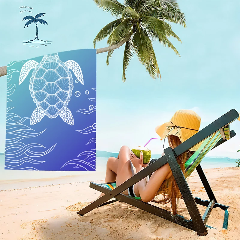 Впитывающие быстросохнущие пляжные полотенца из микрофибры Hiturbo с сумкой для переноски, сверхлегкие, быстросохнущие, сверхлегкие