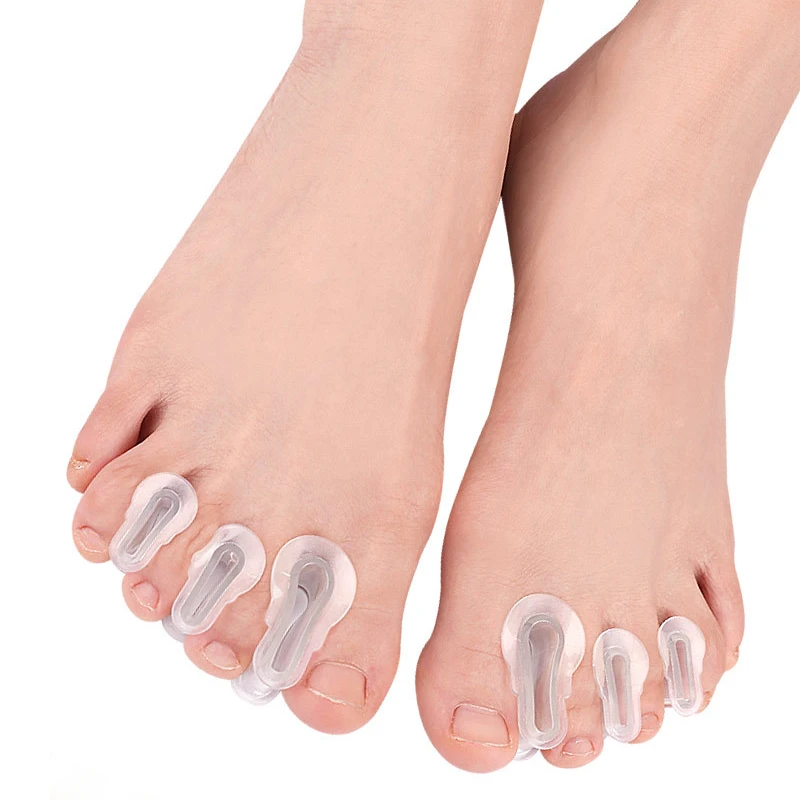 

6pieces=3pairs Thumb Hallux Valgus Foot Care Splitter Bunion Corrector Silicone Overlap Separators Gel Toe Orthosis Clip Pads