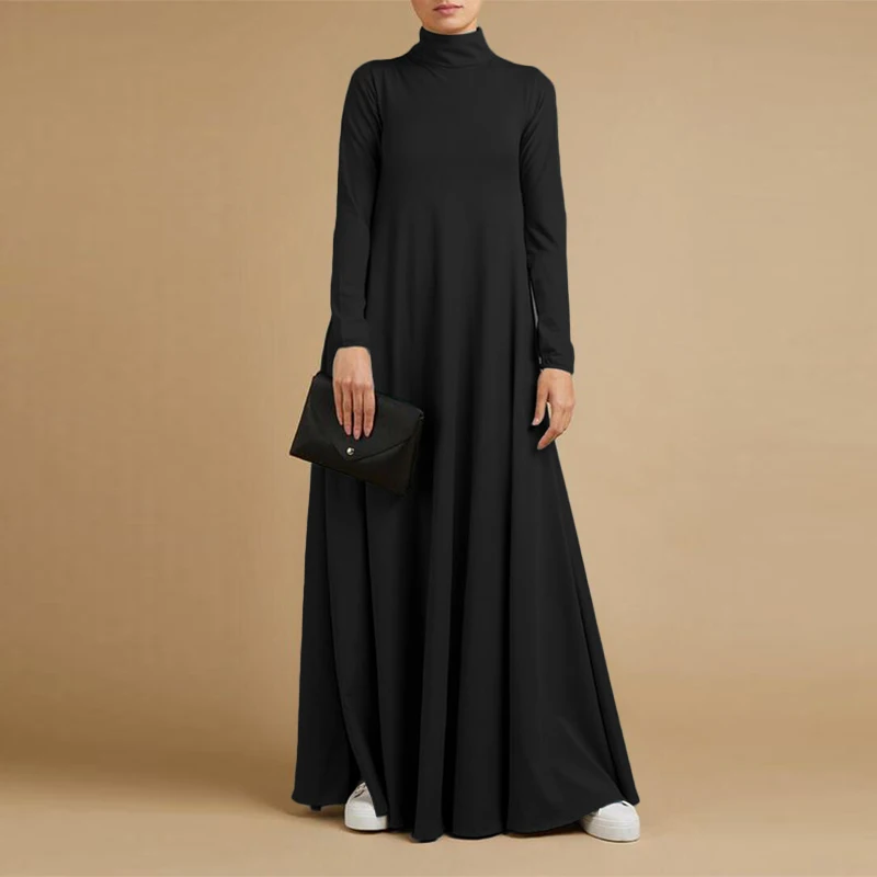 Muslim Dresses Abayas for Women Vintage Solid Maxi Dress Women's Turtleneck Sundress Casual Long Sleeve Vestidos S-5XL
Muslim Dresses Abayas for Women Vintage Solid Maxi Dress Women's Turtleneck Sundress Casual Long Sleeve Vestidos S-5XL