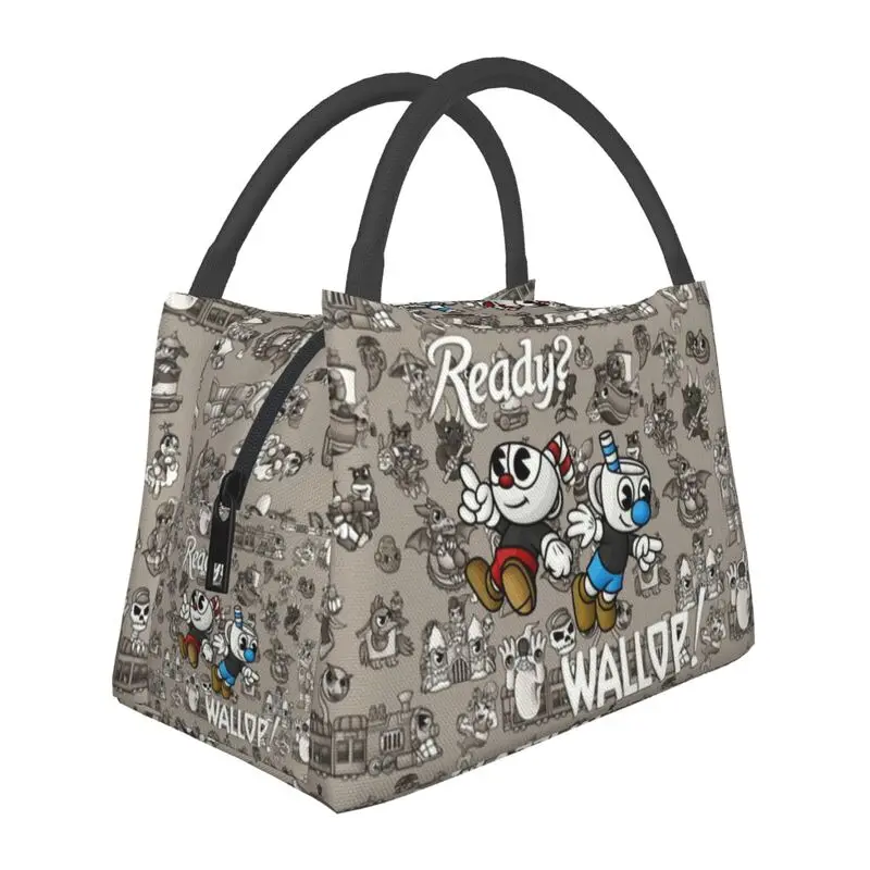Hot Game Cartoon Cuphead Mugman Resuable Lunch Boxes Thermal Cooler Food Insulated Lunch Bag Hospital Office Pinic Container
Hot Game Cartoon Cuphead Mugman Resuable Lunch Boxes Thermal Cooler Food Insulated Lunch Bag Hospital Office Pinic Container