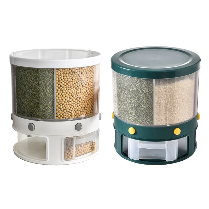 10Kg Kitchen Storage Container Rotating Cans for Bulk Cereals Grain Box 6-Grid Rice Bucket
10Kg Kitchen Storage Container Rotating Cans for Bulk Cereals Grain Box 6-Grid Rice Bucket