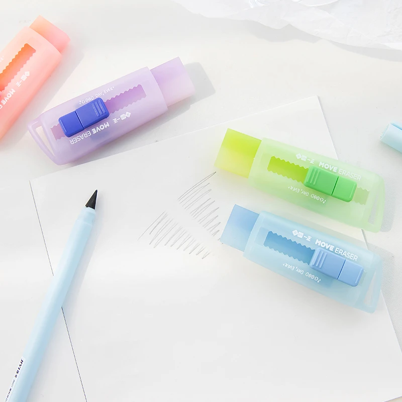 1pcs Macaron PVC Rubber Erasers Push Pull Eraser Jelly Color Move Eraser for Pencil Stationery School Student Supplies
1pcs Macaron PVC Rubber Erasers Push Pull Eraser Jelly Color Move Eraser for Pencil Stationery School Student Supplies