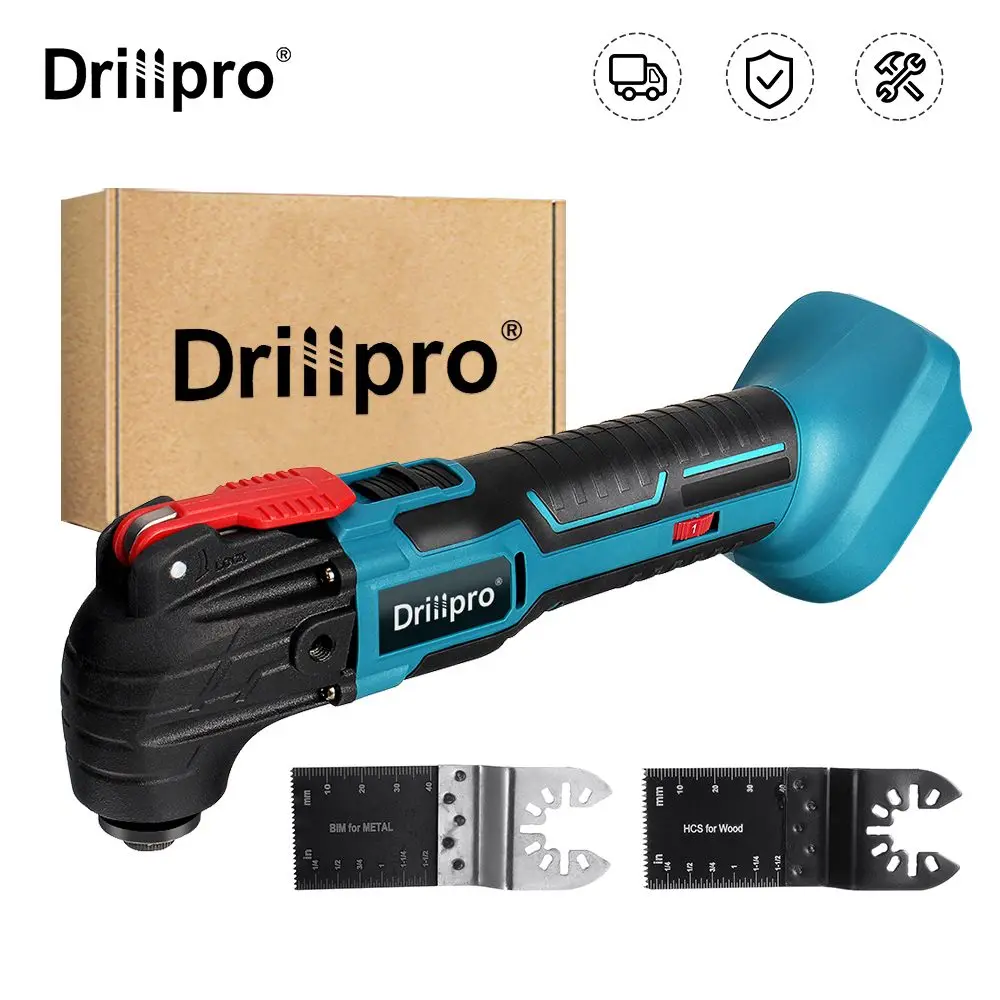 

Drillpro Cordless Oscillating Multi function tool Electric Saw Trimmer Cutting Machine Woodworking tool for 18V Battery