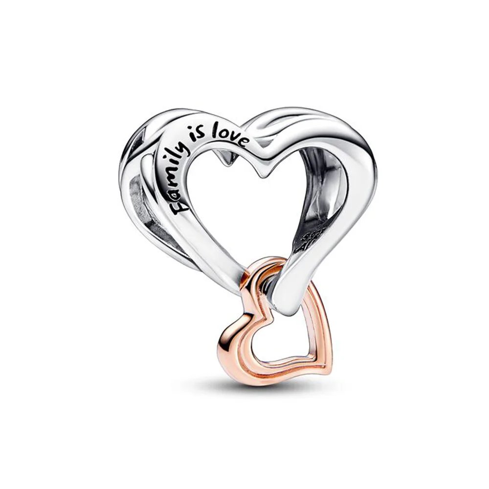

Authentic 925 Sterling Silver Bead Two-Tone Openwork Infinity Heart Charm Fit Pandora Women Bracelet Bangle Gift DIY Jewelry