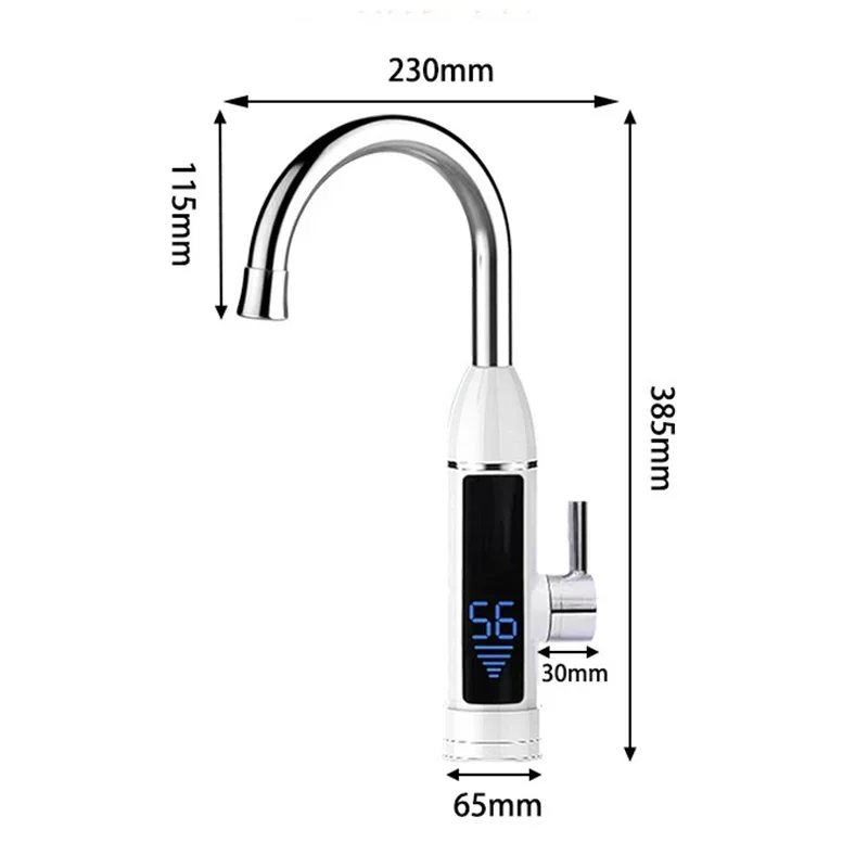 

220V 3000W Electric Kitchen Water Heater Tap Instant Hot Water Faucet Heater Cold Heating Faucet Digital Tankless Water Heater