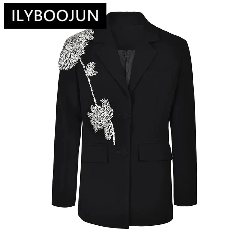 Women Black RhinestonFlower Big SizBlazer New Lapel Long SleevLoosFit Jacket Fashion Spring Autumn 2024 1DF7614
Women Black RhinestonFlower Big SizBlazer New Lapel Long SleevLoosFit Jacket Fashion Spring Autumn 2024 1DF7614
