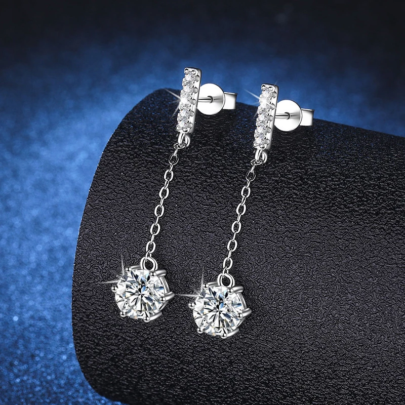 NeeTim 1ct Moissanite Studs Drop Earrings for Women Lab Diamond 925 Sterling Silver Women's Earring Wedding Party Stud Earring 3 Sbadb8033de5b4030b626aa86f5f1f3d6C