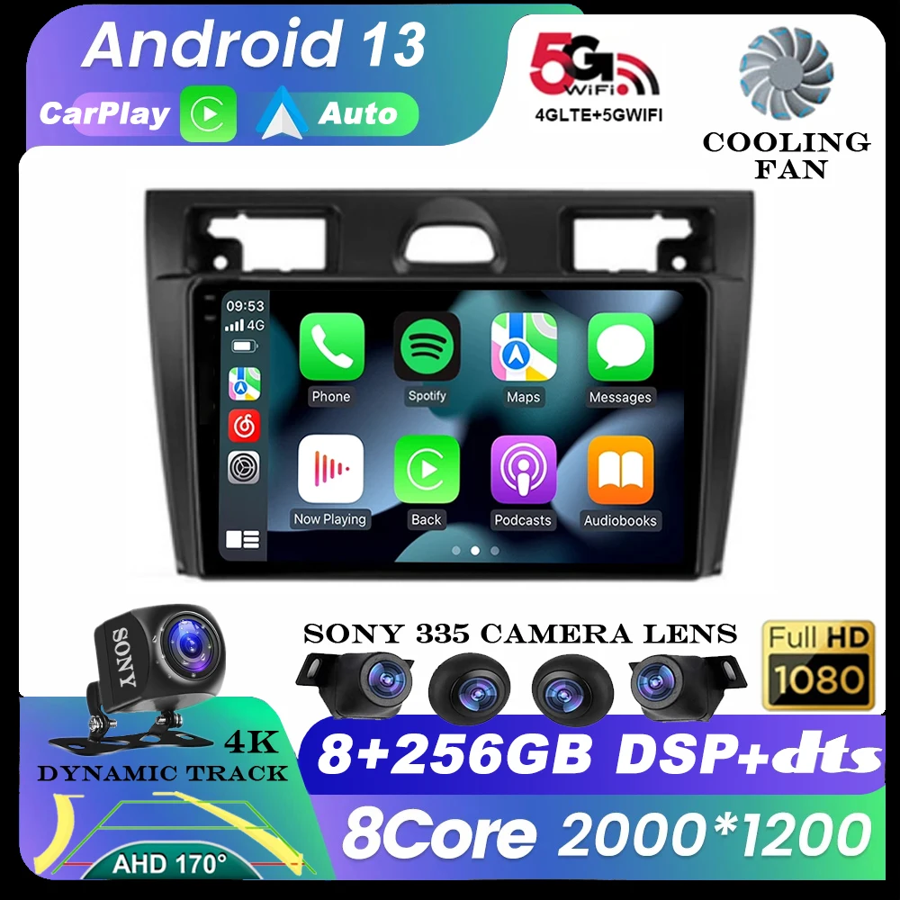 

Android 13 Car Radio For Ford Fiesta Mk VI 5 Mk5 2002-2008 Multimedia GPS Navigation Player Stereo Carplay 2 Din Carplay QLED BT