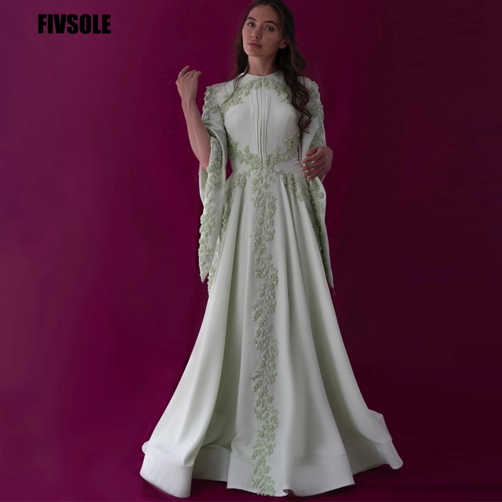 Fivsole A-line Satin Evening Dresses High Neck Lace Appliques Long Prom Dress Fromal Dress Celebrity Dresses Robes De Soirée
Fivsole A-line Satin Evening Dresses High Neck Lace Appliques Long Prom Dress Fromal Dress Celebrity Dresses Robes De Soirée