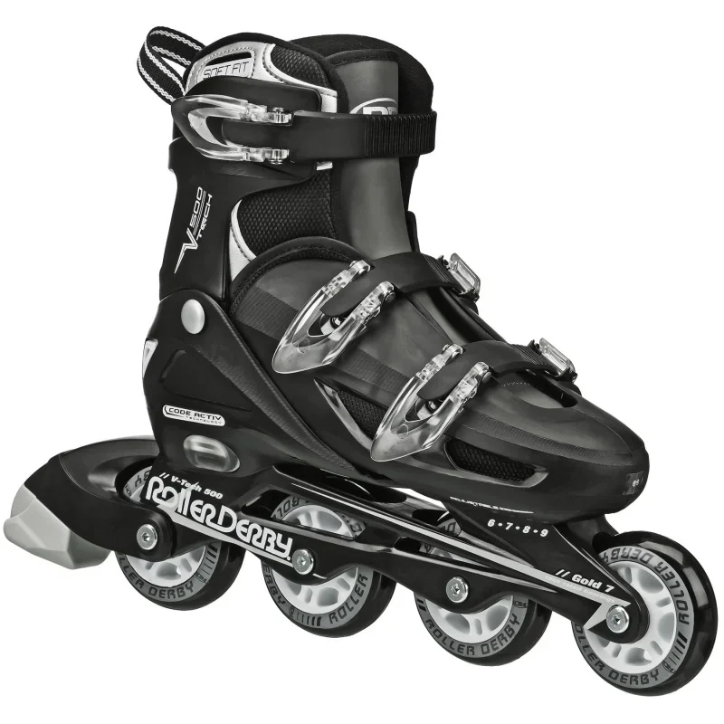 

Roller Derby V-Tech 500 Men's Inline Skate with Adjustable Sizing, Black