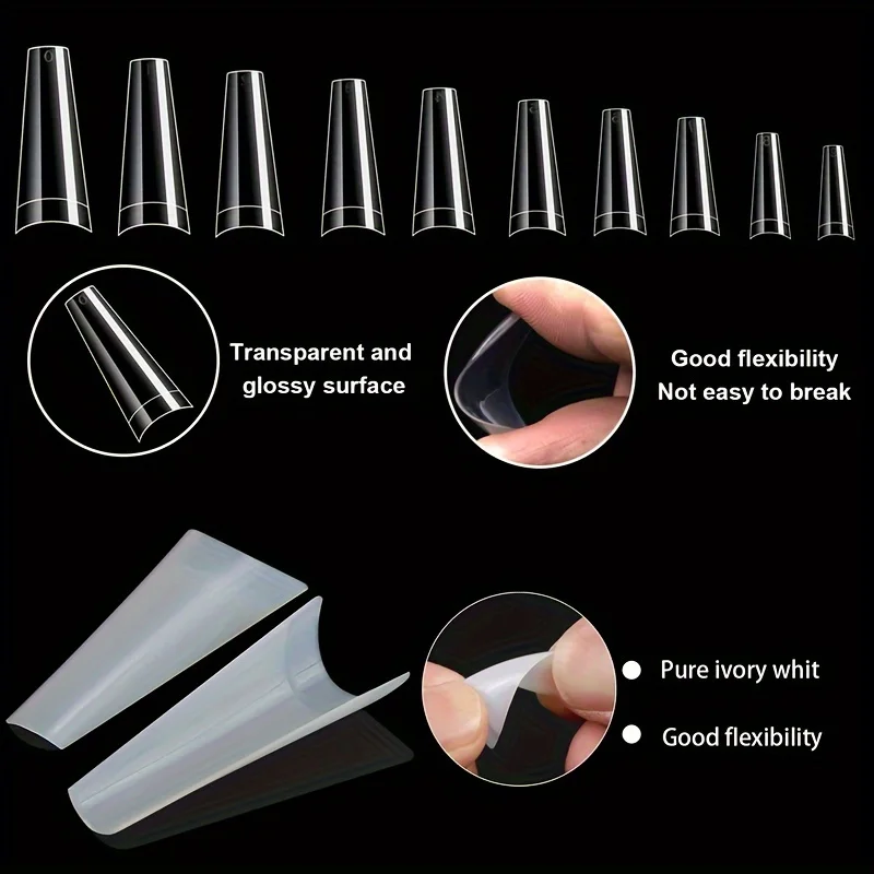 500Pcs French Coffin Dancer Nail Tips Acrylic Nail Artificial Half False Flakes Nail Tips, 10 Sizes with Clear Plastic Box for Na 14 Mallzona Sbadf63698f1345fbbc1195f9ee729d38y 500Pcs French Coffin Dancer Nail Tips Acrylic Nail Artificial Half False Flakes Nail Tips, 10 Sizes with Clear Plastic Box for Na Mallzona