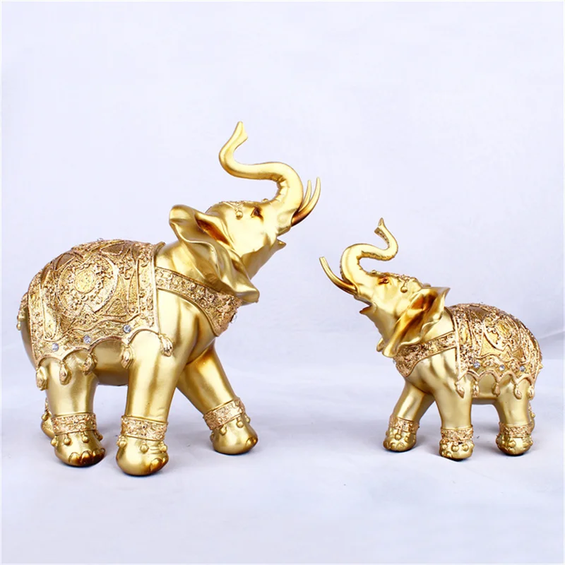 

2Pcs Elephant Statue Home Decor Gifts Good Luck Elephant Figurines for Office Living Room Table Bookshelf TV Stand Decorations