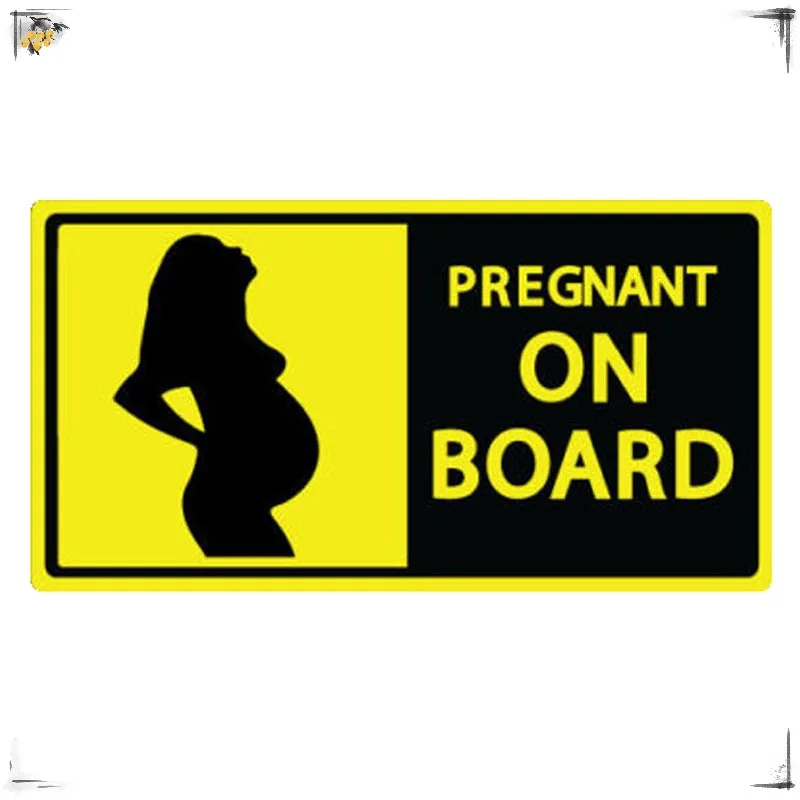 

13cm X 7.1cm Funny Fashion Car Stickers PREGNANT on Board Decals Car Window Motorcycle Decoration Warning Sign Vinyl PVC KK