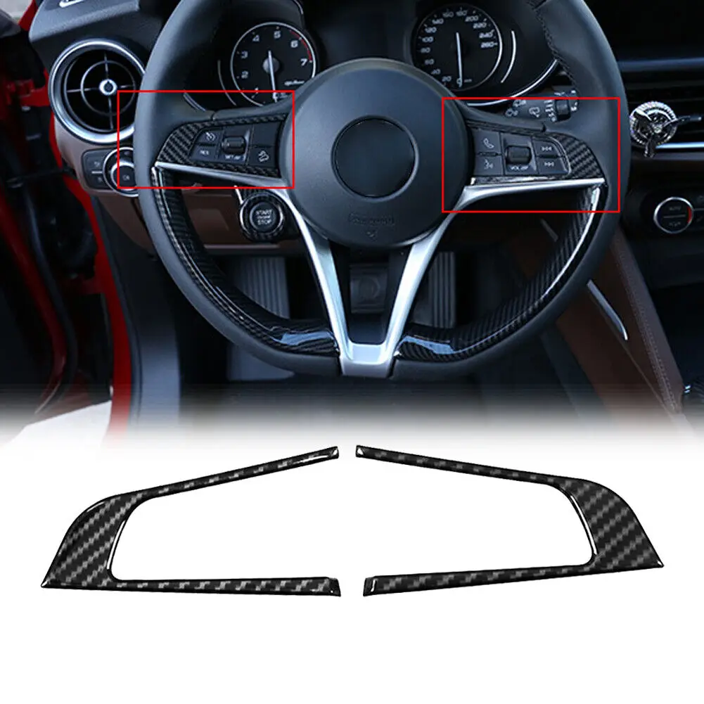2pcs Carbon Fiber Steering Wheel Button Trim Cover for Alfa Romeo Giulia 2017-19
2pcs Carbon Fiber Steering Wheel Button Trim Cover for Alfa Romeo Giulia 2017-19