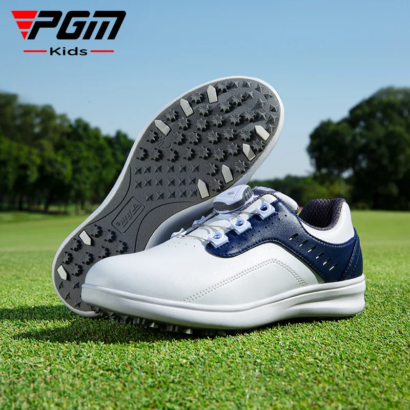 PGM kids golf shoes junior shoes knob laces waterproof microfiber leather anti-side slip patent studs
PGM kids golf shoes junior shoes knob laces waterproof microfiber leather anti-side slip patent studs