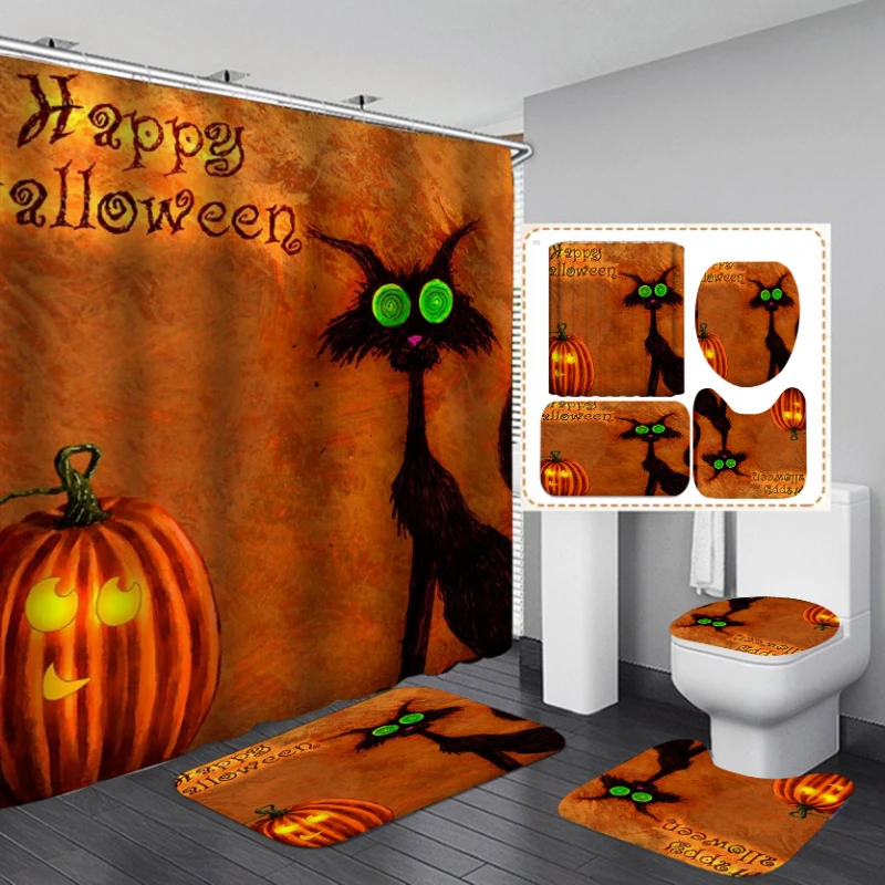 4Pcs/1 Set Pumpkin Shower Curtain Sets, Bathroom Sets with Shower Curtain and Rugs, Bathroom Decor Rug
4Pcs/1 Set Pumpkin Shower Curtain Sets, Bathroom Sets with Shower Curtain and Rugs, Bathroom Decor Rug