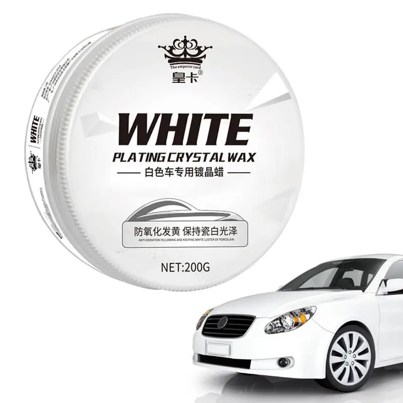 

White Car Wax High-gloss Shine Automotive Solid Wax Paste Car Scratch Remover Supplies For White SUV/Car/RV Metal Logo Hub Glass