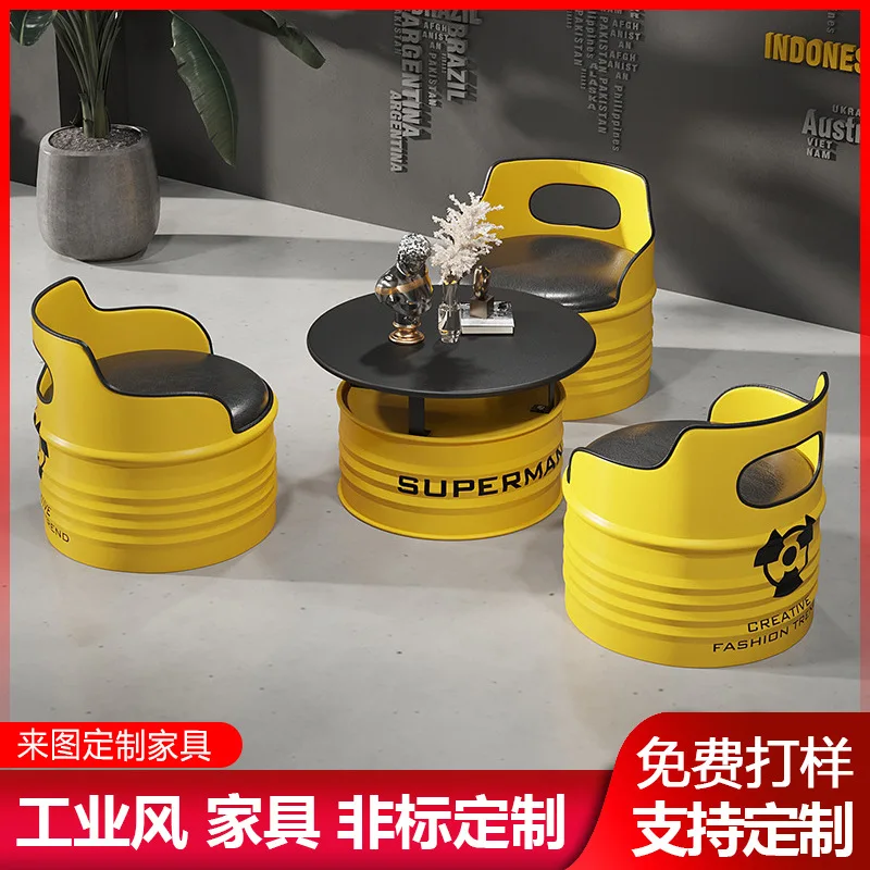 Industrial style furniture, wrought iron sofa, bar, oil drum card seat, sofa, coffee shop, sofa, milk tea shop
Industrial style furniture, wrought iron sofa, bar, oil drum card seat, sofa, coffee shop, sofa, milk tea shop