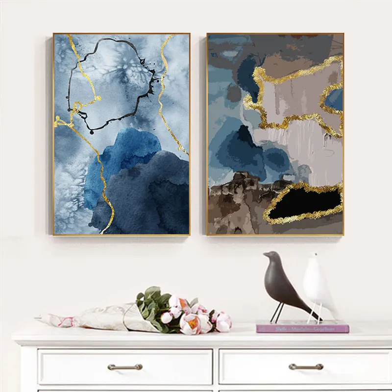 Modern Abstract Canvas Painting Luxurious Gold Blue Posters Prints Wall Pictures for Living Room Home Aesthetic Room Decor
Modern Abstract Canvas Painting Luxurious Gold Blue Posters Prints Wall Pictures for Living Room Home Aesthetic Room Decor