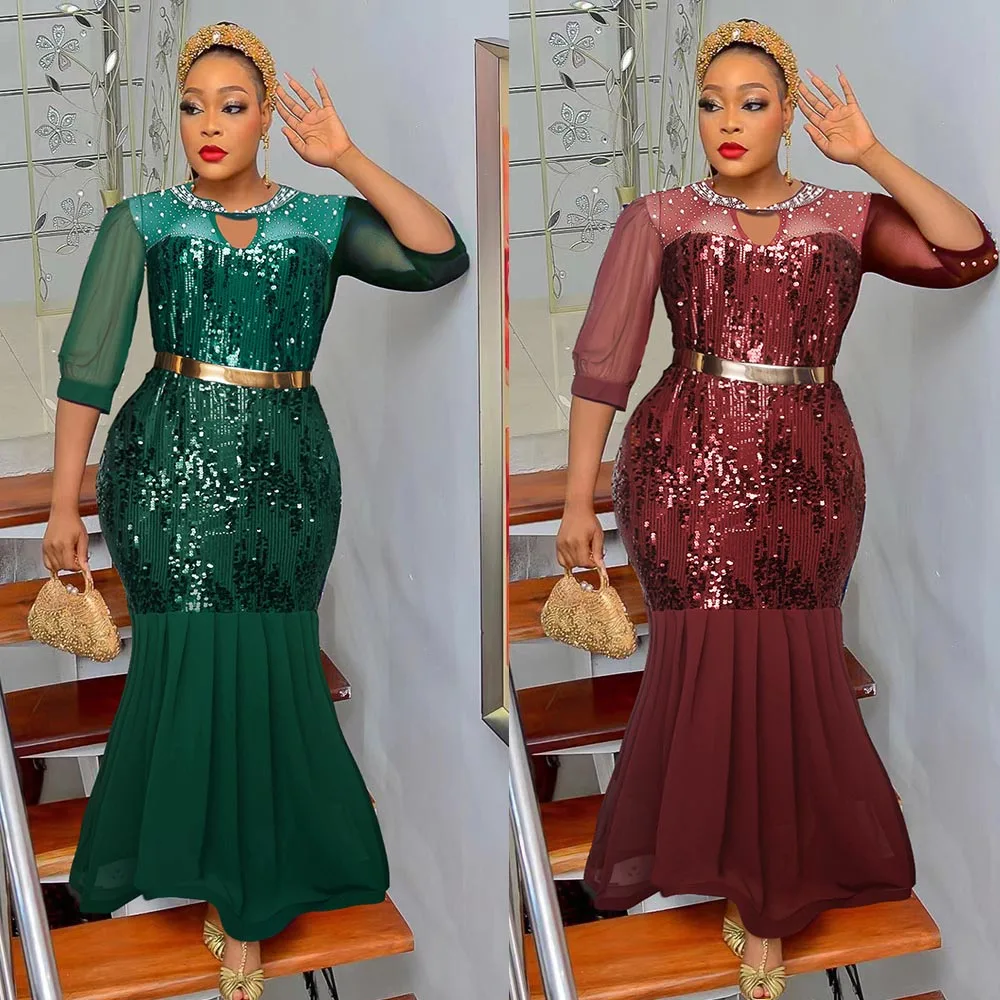 African Traditional Dresses for Woman Eleagnt Luxury Turkey Diamond Wedding Evening Gown Bodycon Maxi Long Dress Africa Clothes
African Traditional Dresses for Woman Eleagnt Luxury Turkey Diamond Wedding Evening Gown Bodycon Maxi Long Dress Africa Clothes