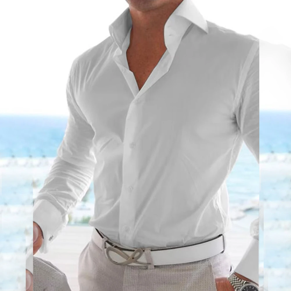 Mens Soft Long Sleeve Button Down Dress Shirt Business Formal Party Slim Shirts Tops Breathable Elastic Solid Color Men's Shirt
Mens Soft Long Sleeve Button Down Dress Shirt Business Formal Party Slim Shirts Tops Breathable Elastic Solid Color Men's Shirt