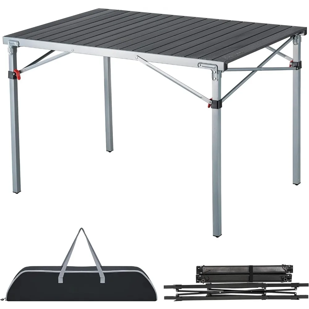 

Алюминиевый складной легкий рулон, портативный устойчивый стол для кемпинга, пикника, барбекю, для дома и улицы, большой размер, серебристо-черный