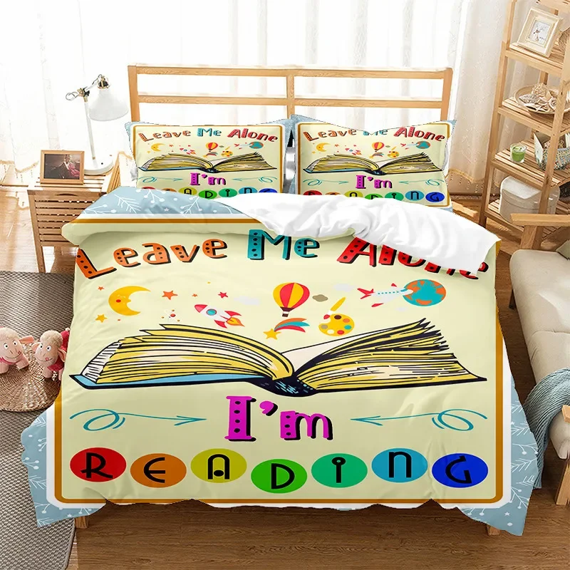 

Book Duvet Cover Library Bookshelf Bedding Set Microfiber 3D Print Comforter Cover Full Twin King For Kids Teen With Pillowcases