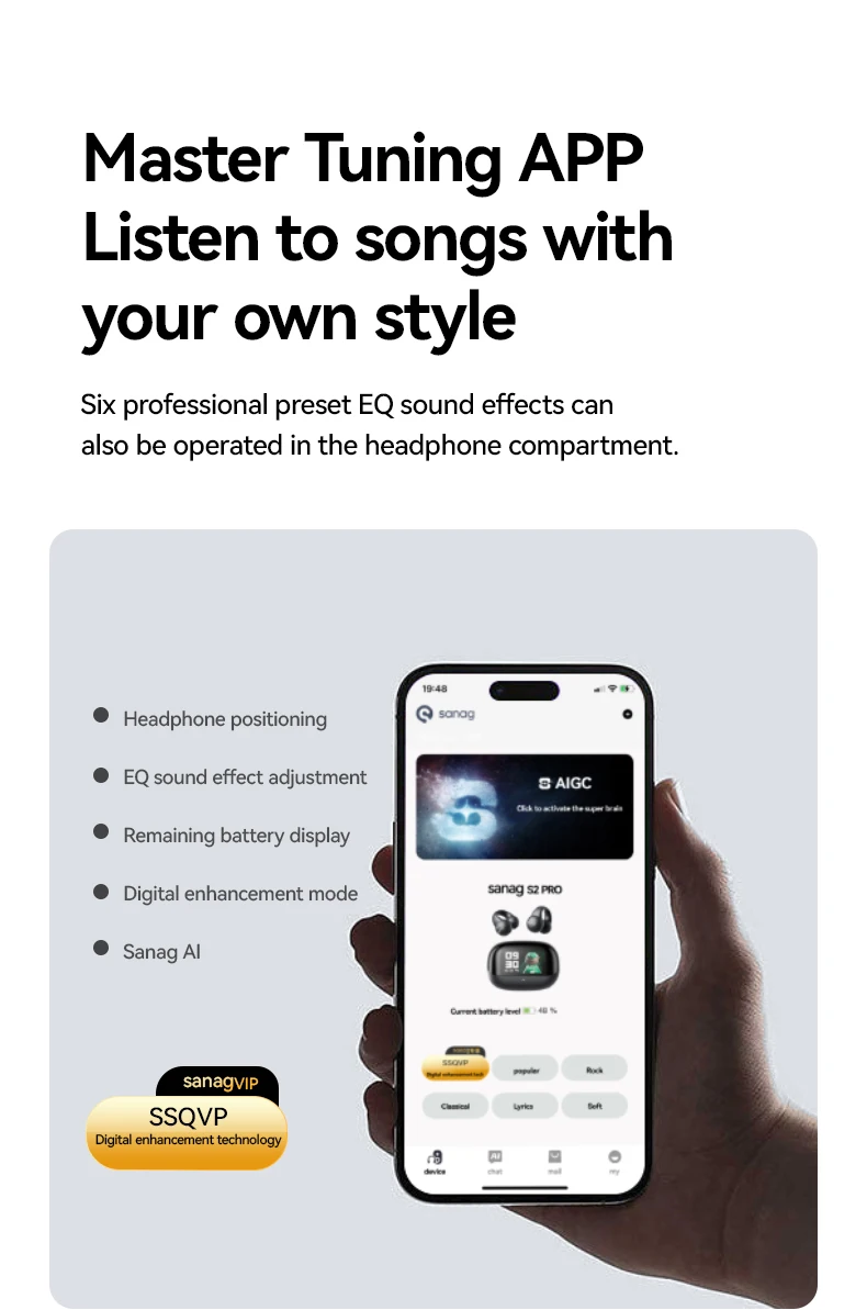 Sanag S2 Pro Smart Screen Bluetooth Earphone Ear Clip Headset Wireless Open Ear TWS Sports Headphones Hifi Sound Earclip Earbuds Sanag S2 Pro Smart Screen Bluetooth Earphone Ear Clip Headset Wireless Open Ear TWS Sports Headphones Hifi Sound Earclip Earbuds