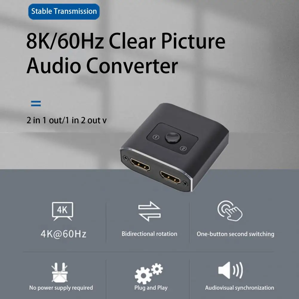 Video Converter Professional Two in One High Sensitivity Clear Sound HDMI-compatible Switch TV Accessories
Video Converter Professional Two in One High Sensitivity Clear Sound HDMI-compatible Switch TV Accessories