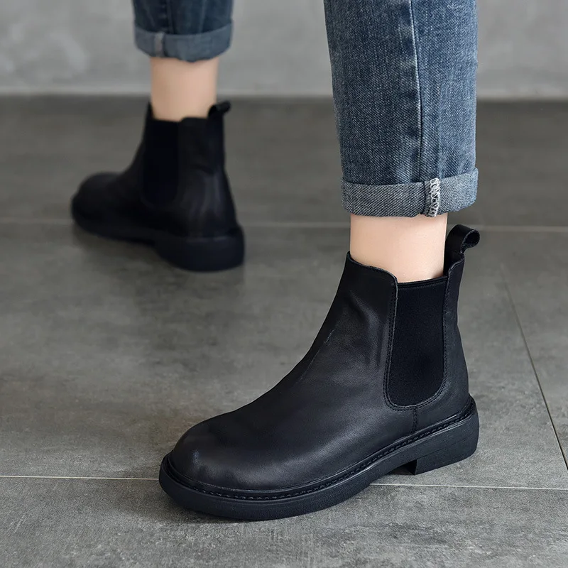 Birkuir Retro Genuine Leather Chelsea Boots For Women Elastick Band Ankle Boots Luxury Shoes Round Toe Thick Heel Soft Boots
Birkuir Retro Genuine Leather Chelsea Boots For Women Elastick Band Ankle Boots Luxury Shoes Round Toe Thick Heel Soft Boots