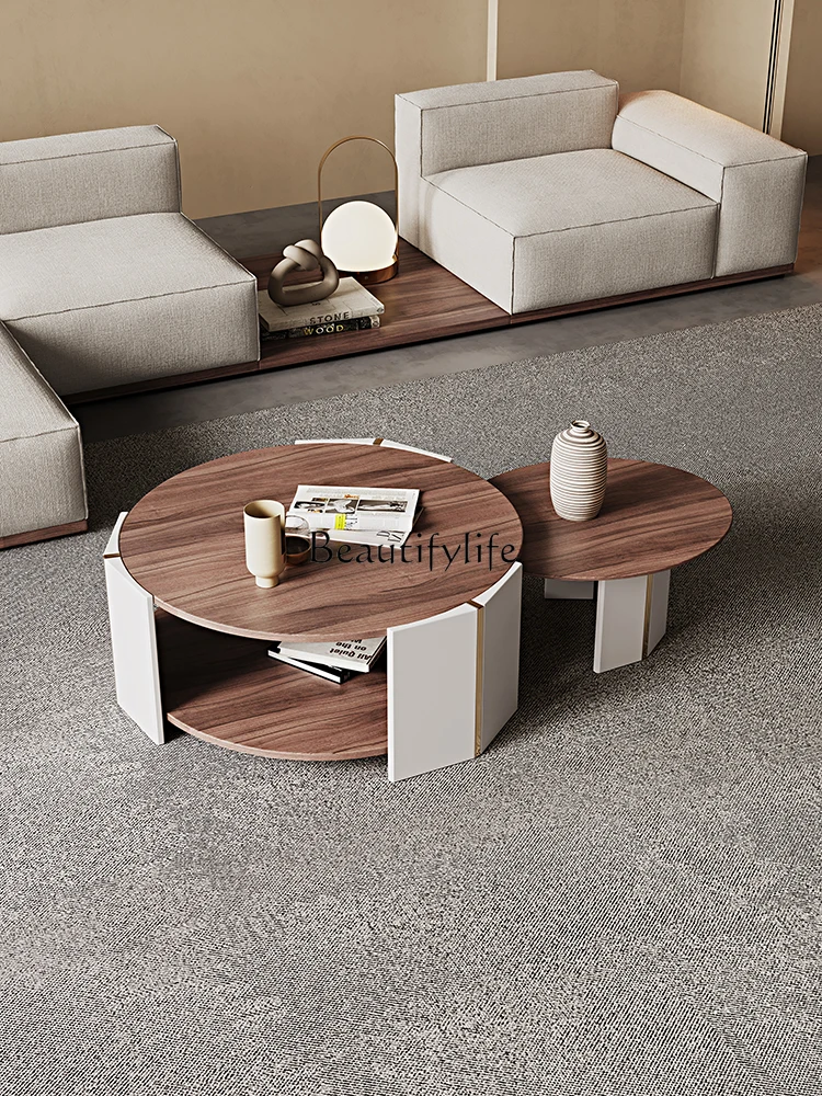 Italian Coffee Table Solid Wood Living Room Home Minimalist round Tea Table
Italian Coffee Table Solid Wood Living Room Home Minimalist round Tea Table