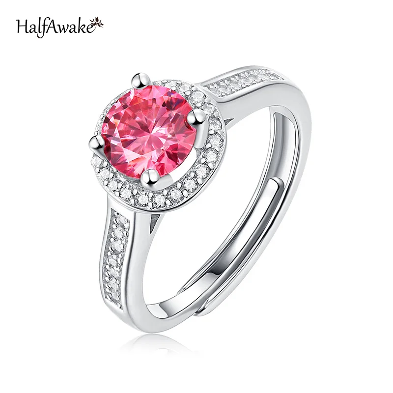 Romantic Four Claw 1ct Pink Moissanite Ring For Women Adjustable 925 Silver Genuine Certificate Valentine's Day Gift Girlfriend
Romantic Four Claw 1ct Pink Moissanite Ring For Women Adjustable 925 Silver Genuine Certificate Valentine's Day Gift Girlfriend
