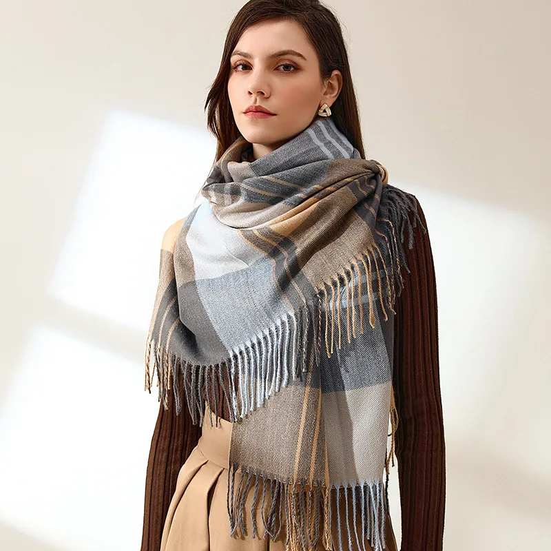 2023 New Ladies Plaid Scarf Double-sided Thick Knitted Cashmere Tassel Scarf Luxury Winter Warm Shawl Scarf for Women Gift Scarf
2023 New Ladies Plaid Scarf Double-sided Thick Knitted Cashmere Tassel Scarf Luxury Winter Warm Shawl Scarf for Women Gift Scarf